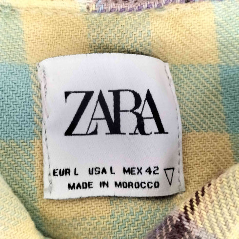 ザラ ZARA 切替チェックネルシャツ メンズ JPN:L